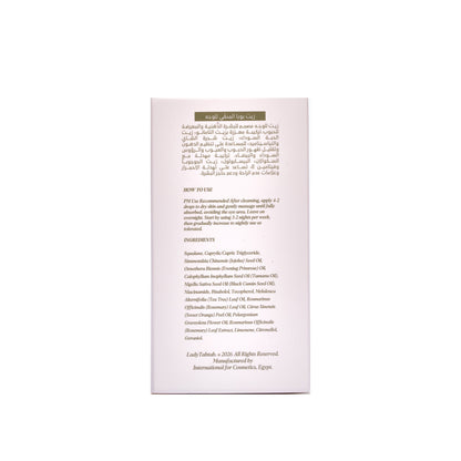 Bubba Clarifying Face Oil carton, directions panel
