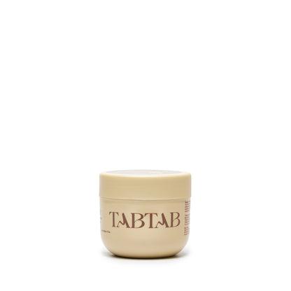TabTab FiberHance cream jar, embossed TabTab side