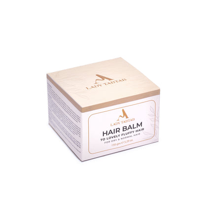 Fluffy Hair Balm carton, angle