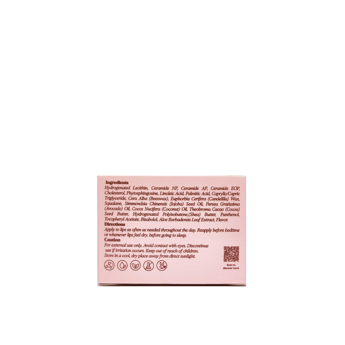 LipLam Barrier Lip Balm — Blush Pink, carton ingredients panel