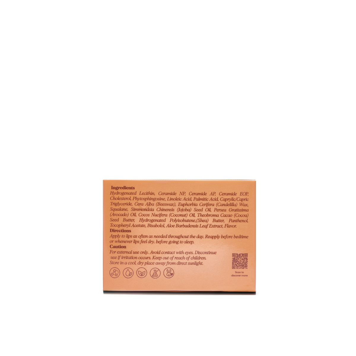 LipLam Barrier Lip Balm — Peachy Nude, carton ingredients panel