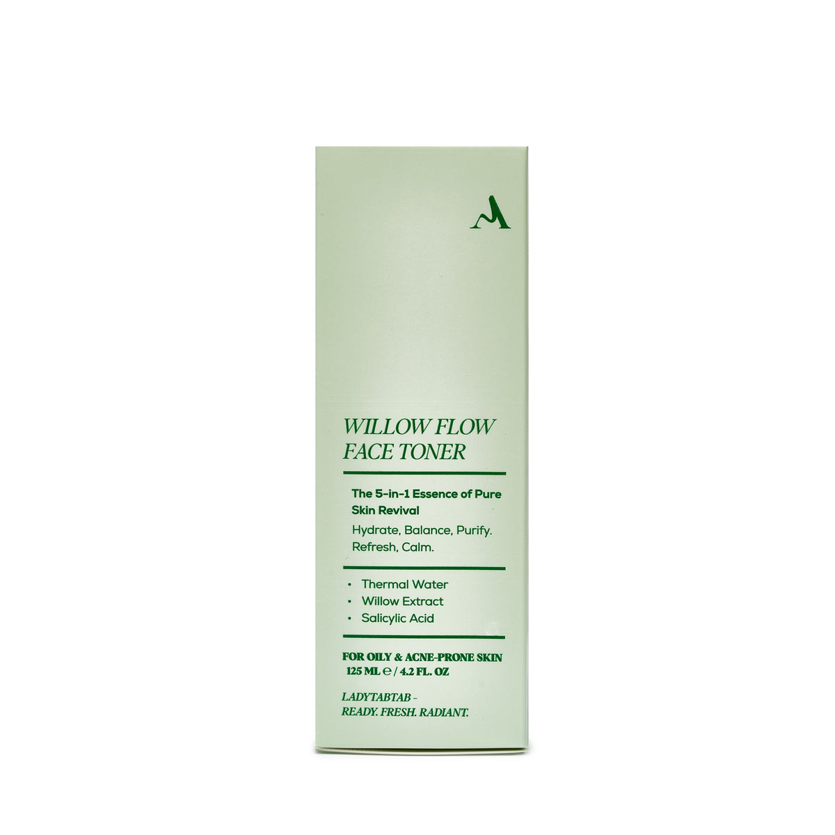 Willow Flow Face Toner carton, front panel